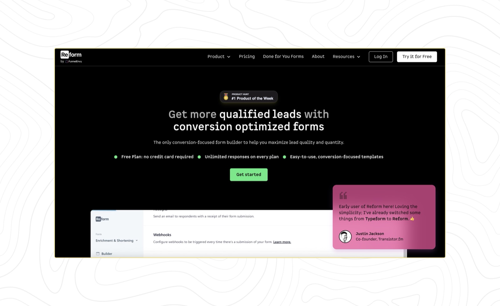 Reform website screenshot